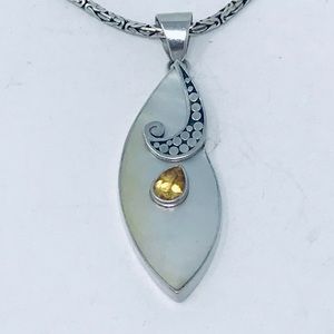 Mother of Pearl and Citrine Sterling Silver 926